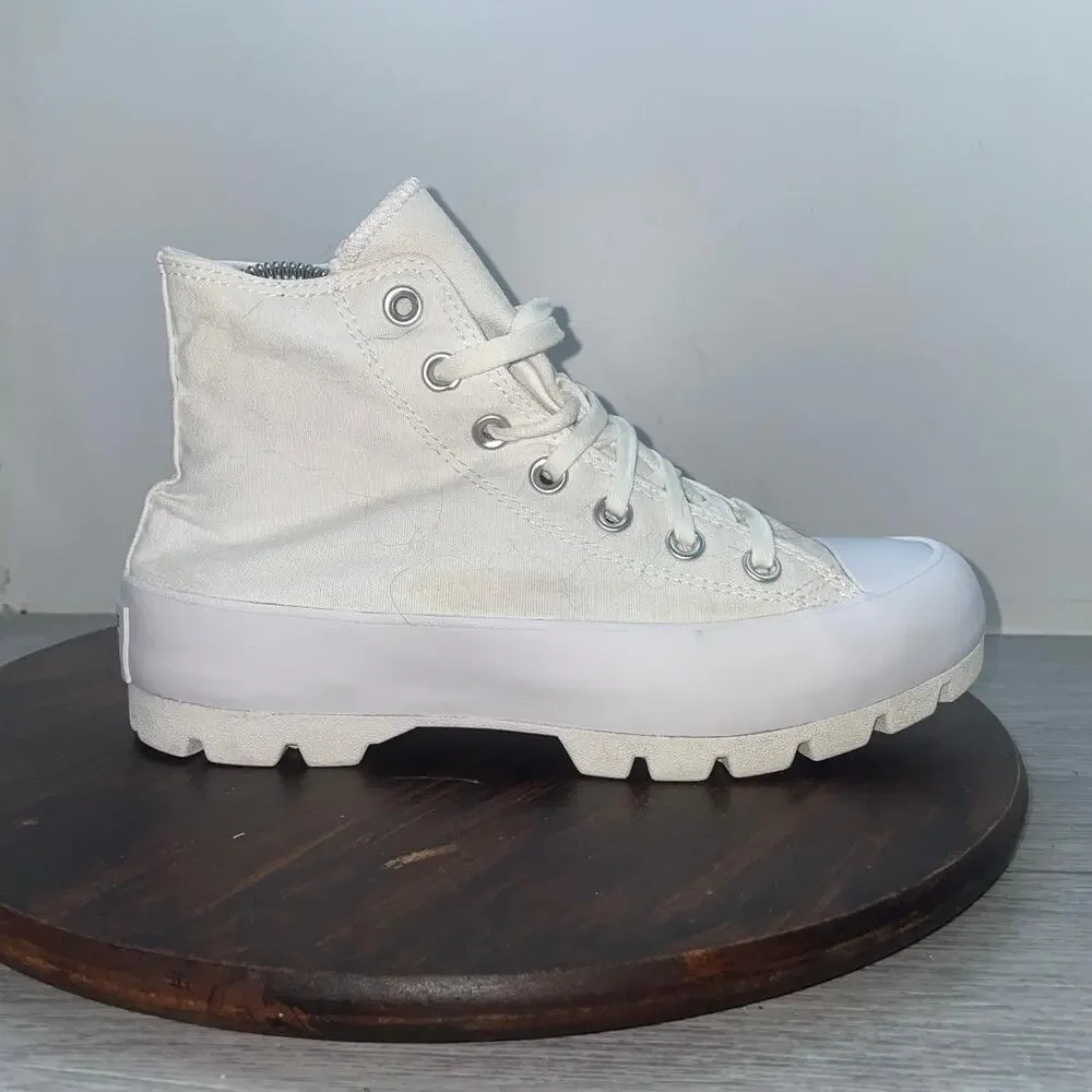 Converse CT All Star Lugged Shoes Womens 7.5 White High-Top Sneakers 565902C